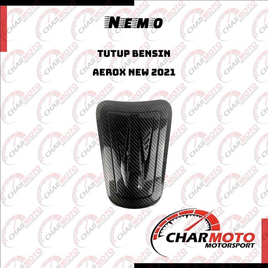 Cover Tutup Bensin Aerox New 2021 Karbon Carbon Nemo Original PNP - Charmoto