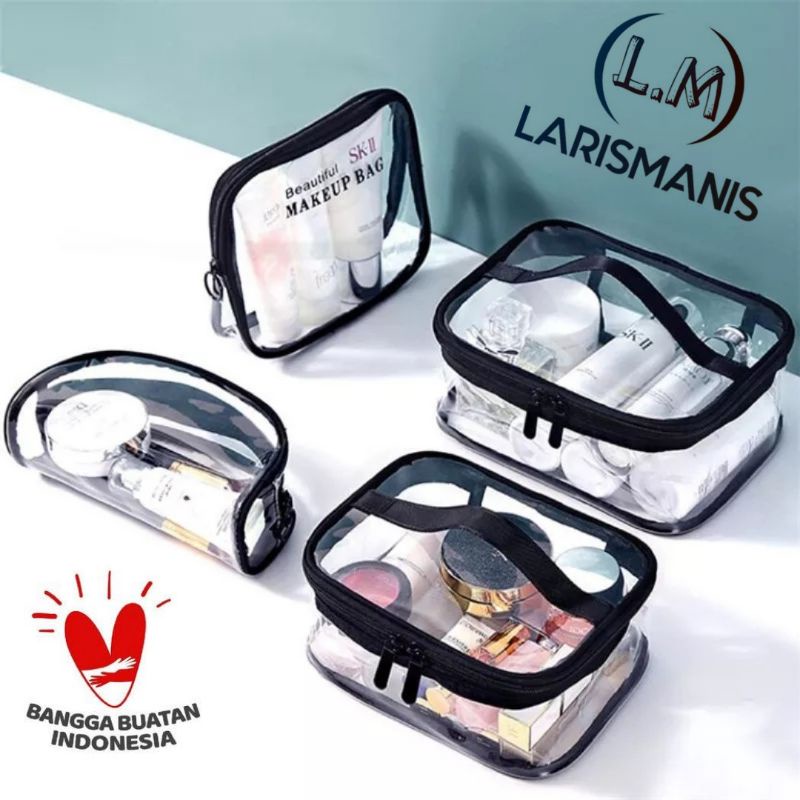 Transparan Bag Travel - Tas Kosmetik Transparan Pvc - Box Kosmetik Pvc Transparan