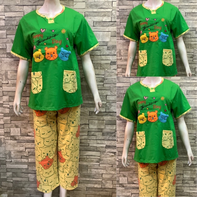 CP DAILILAN STANDAR | BAJU TIDUR | COD | PIYAMA-Friendship Hijau