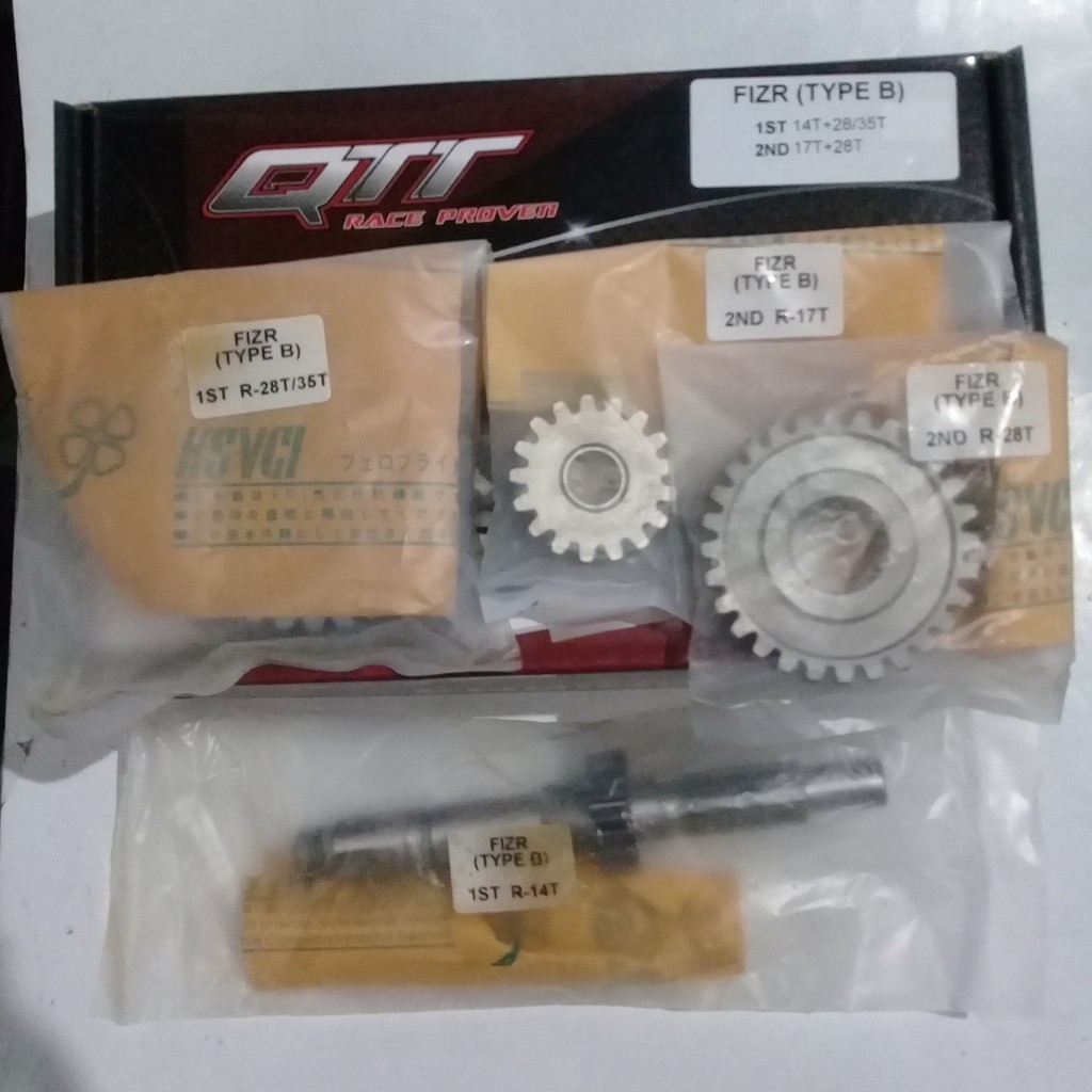 GEAR BOX GEAR GER GIR RASIO RATIO FIZR F1ZR FORCE 1 TYPE B 1ST 14T + 28T / 35T 2ND 17T + 28T ORI QTT