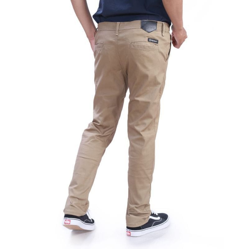 Celana Bahan Pria Cotton Pants Formal Kantor Polos Big Size Bigsize Stretch Hitam Putih Cell