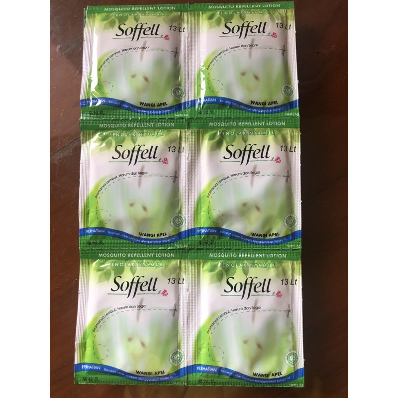 Soffell Penolak Nyamuk 1 renteng isi 12 sachet Mosquito Repellent Lotion