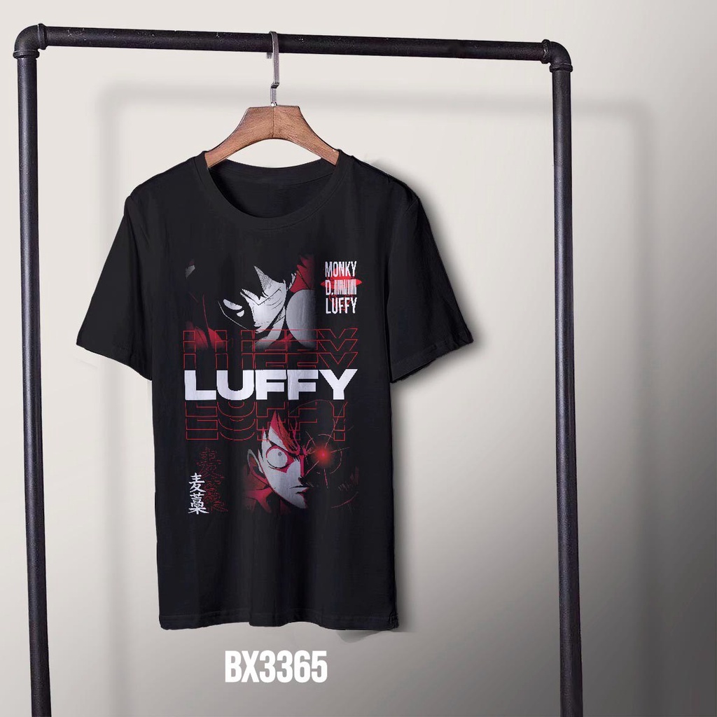 Kaos Baju Distro  Anime One Piece - Luffy Hitam XS - 6XL