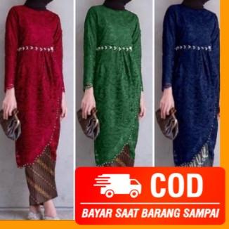 ✯ KEBAYA MODERN BRUKAT TUNIK WANITA BROKAT AMORA MUTIARA TULANG CORNELLI TEBAL PREMIUM MURAH ♪