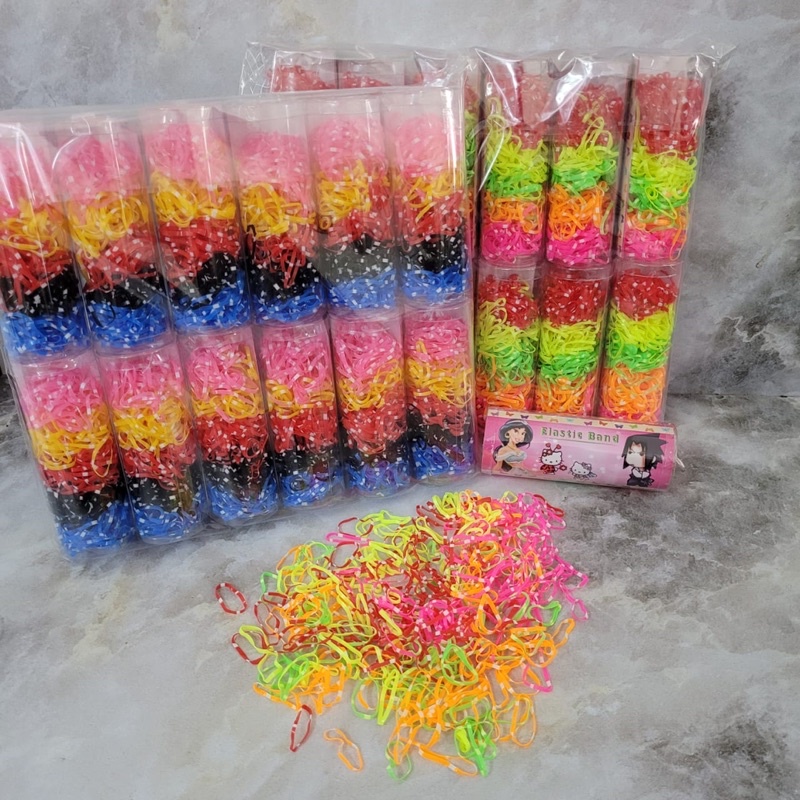 KARET JEPANG TABUNG BESAR WARNA PELANGI ISI 350pcs