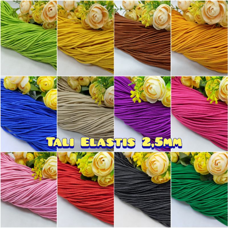 Tali Elastis 2,5mm Tali Elastis 3,5mm Tali Kur Elastis Tali Karet 2,5mm Tali Karet Masker Tali Karet