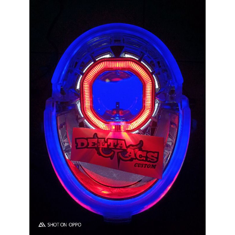 Projie HID Scoopy R12 2018 - 2020 Komplit l Custom Headlamp Reflektor Projector HID Scoopy New