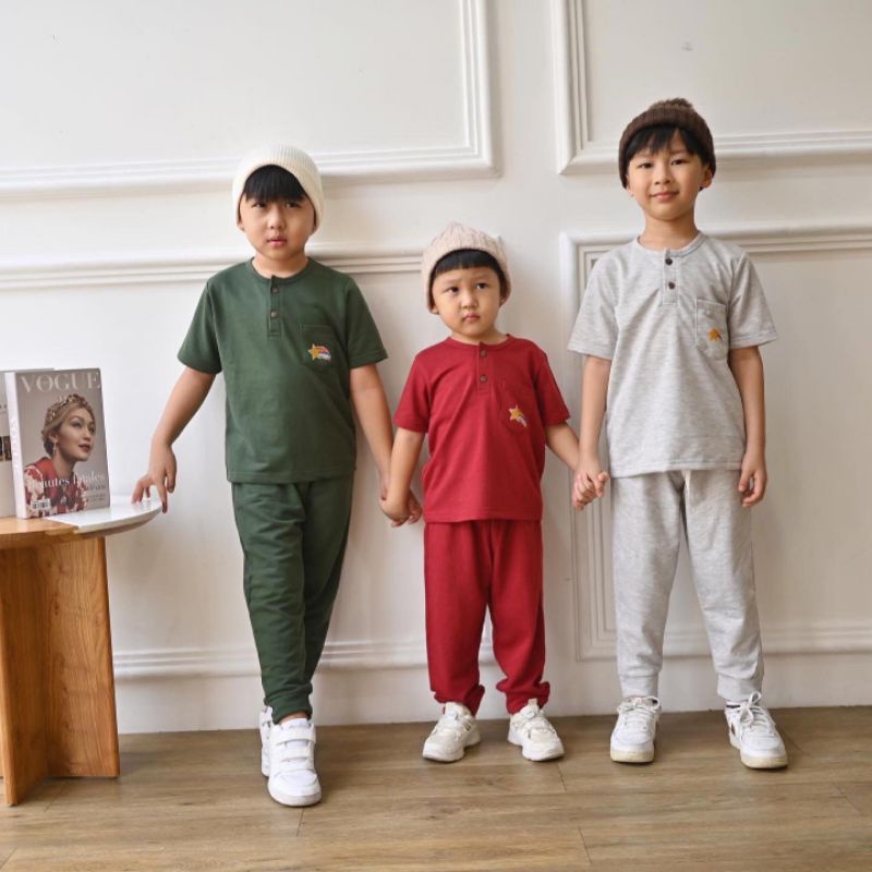 Setelan Jogger Anak Bayi Unisex Size 6 month - 2 Year / Starkids Set Joger anak Unisex