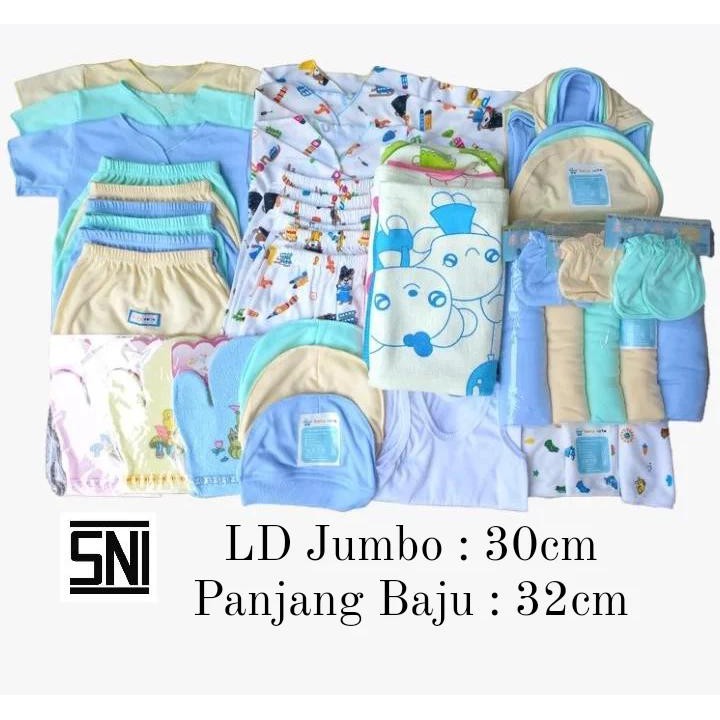 Paket Hemat Platinum Perlengkapan Baju bayi celana kado sarung tangan kaki popok gurita waslap handuk topi newborn  SNI 42pcs promo 8.8