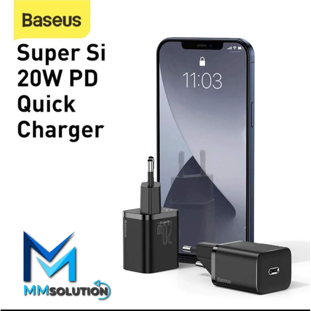 Kepala Charger Type C PD Baseus Quick Charger 20W Super Si