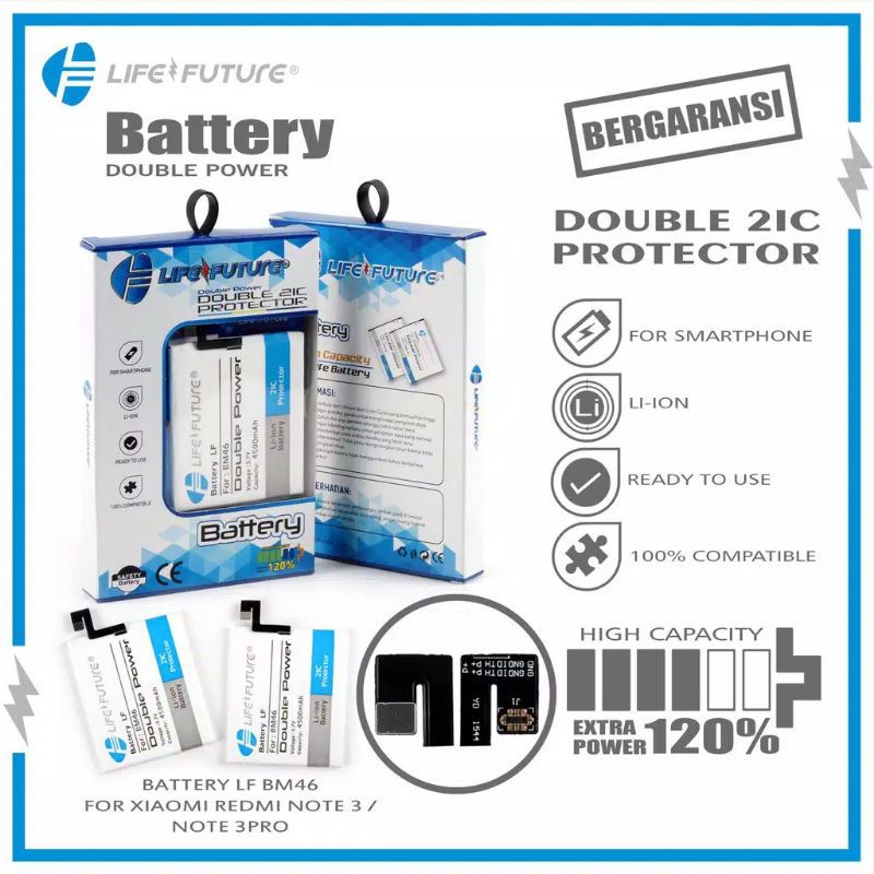 BATRE BATERAI XIAOMI REDMI NOTE 3 / NOTE 3 PRO / BM 46