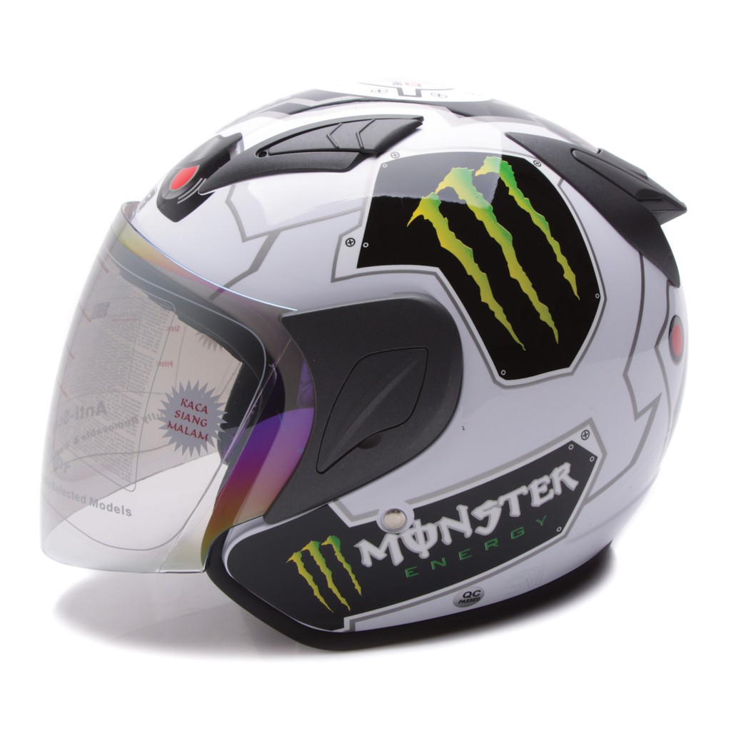 [Helm Dewasa] MSR Helmet Javelin - Monster - Putih + Promo Gratis Jaring Helm