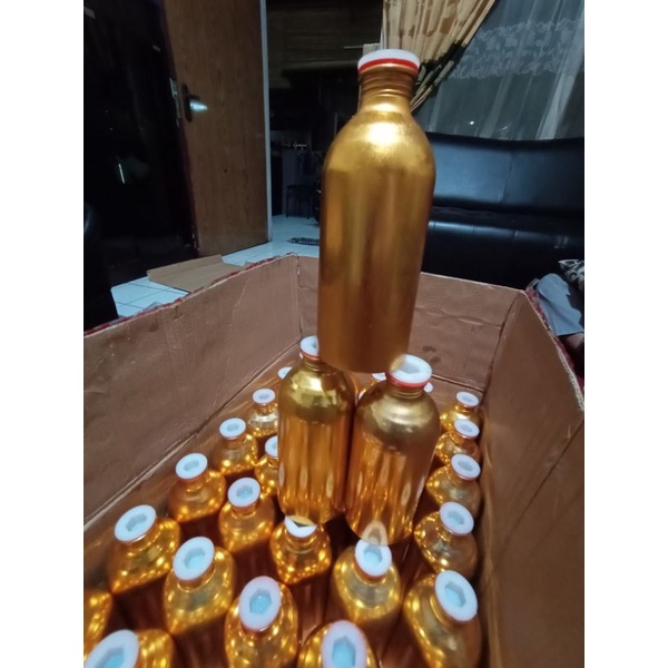 botol parfum kaleng bibit bekas laverne 500ml gold / emas mulus
