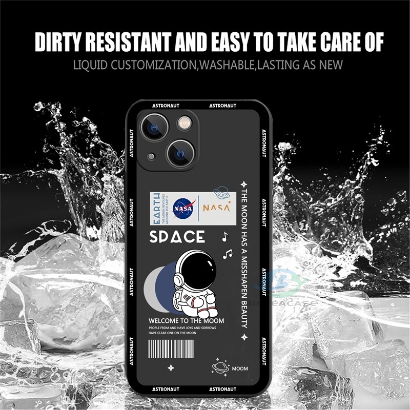 Case Pelindung Lensa Pola NASA Astronaut Bahan Silikon Untuk IPhone 13 Pro Max 11 12 Xr XS 6 6S 7 8 Plus