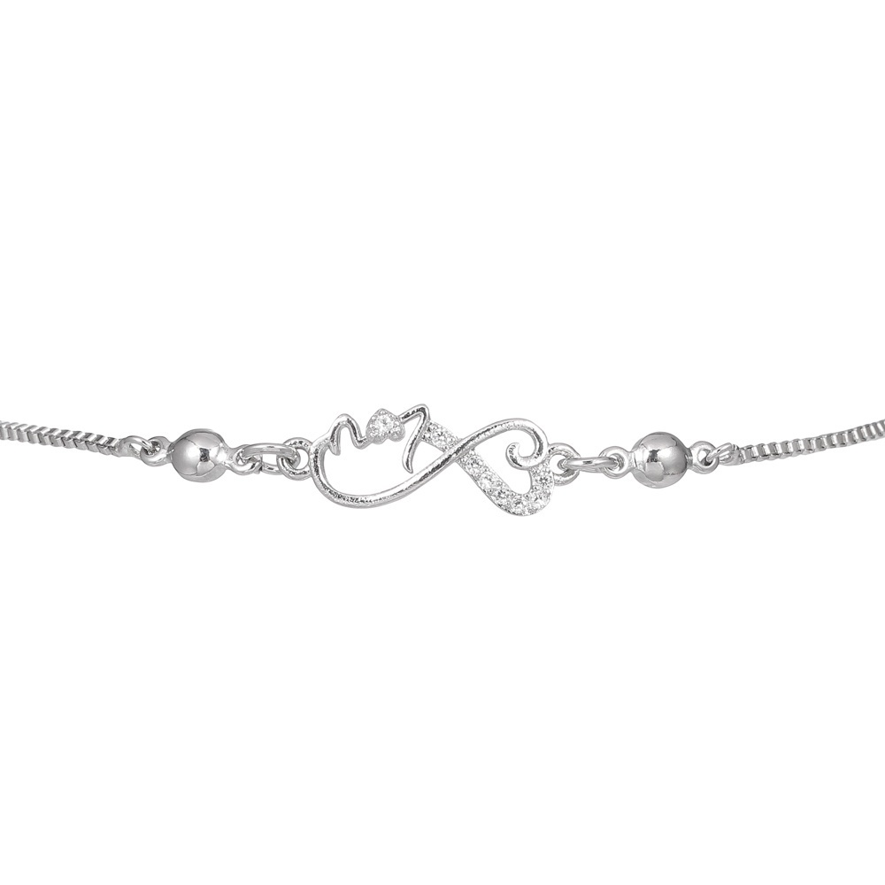 Gelang Rantai Titanium Wanita Korean Style Silver Bracelet Fashion Gelang Nama Murah Perhiasan Perak D310