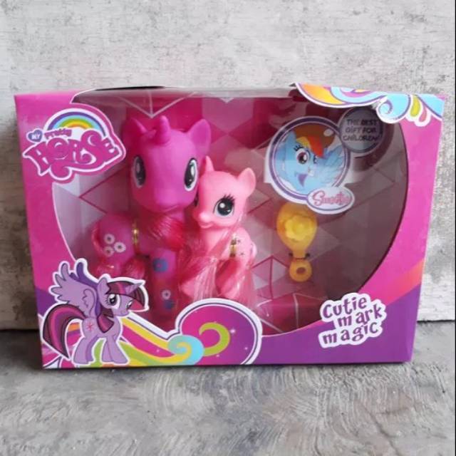 Mainan figure little pony - Boneka kuda rambut &amp; sisir anak edukatif