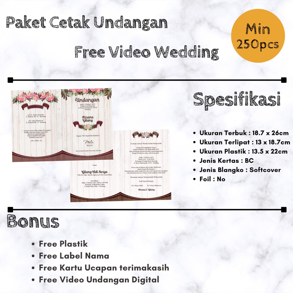 Paket Cetak FREE Video Undangan Digital Pernikahan MALIQ 49
