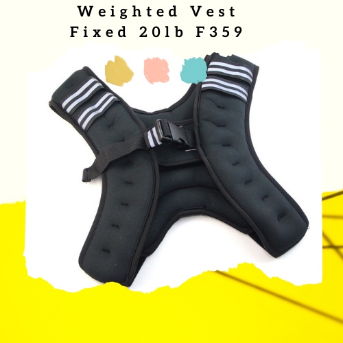 F359 Weighted Vest Fixed 20lb/Baju Rompi Vest Pria Untuk Gym &amp; Fitness - Hitam