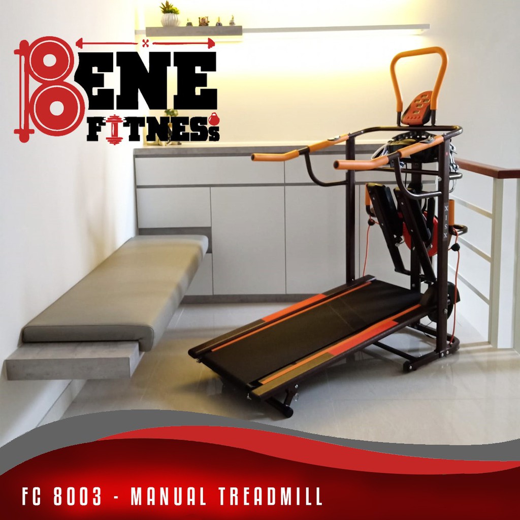 FC 8003 Treadmill Manual 6 fungsi tanpa mesin alat fitness gym treatmil lari
