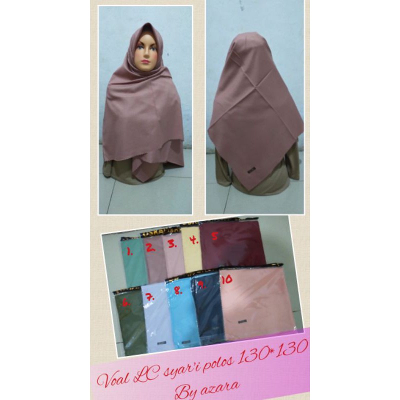 hijab voal syar'i laser cut polos by azara