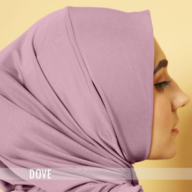 Hijab Sport Jersey Lubang Telinga | Hijab Sport New Normal Series | Hijab Instan |Hijab Olahraga | Kerudung Olahraga | Bergo Instan-Dove