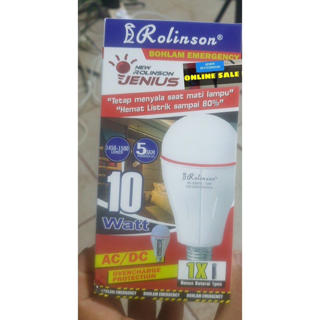 G501 Rolinson 6910 64K LAMPU EMERGENSI ORIGINAL G501 EMERGENCI EMERGENCY LED DARURAT BATERAI CAS 18650 AC DC MAGIC LAMP BOHLAM SINAR TERANG ROLINSON PENERANG  10 WATT ASLI TAHAN 5 JAM  Lampu emergency New Rolinson jenius 10 Watt bisa ganti baterai free