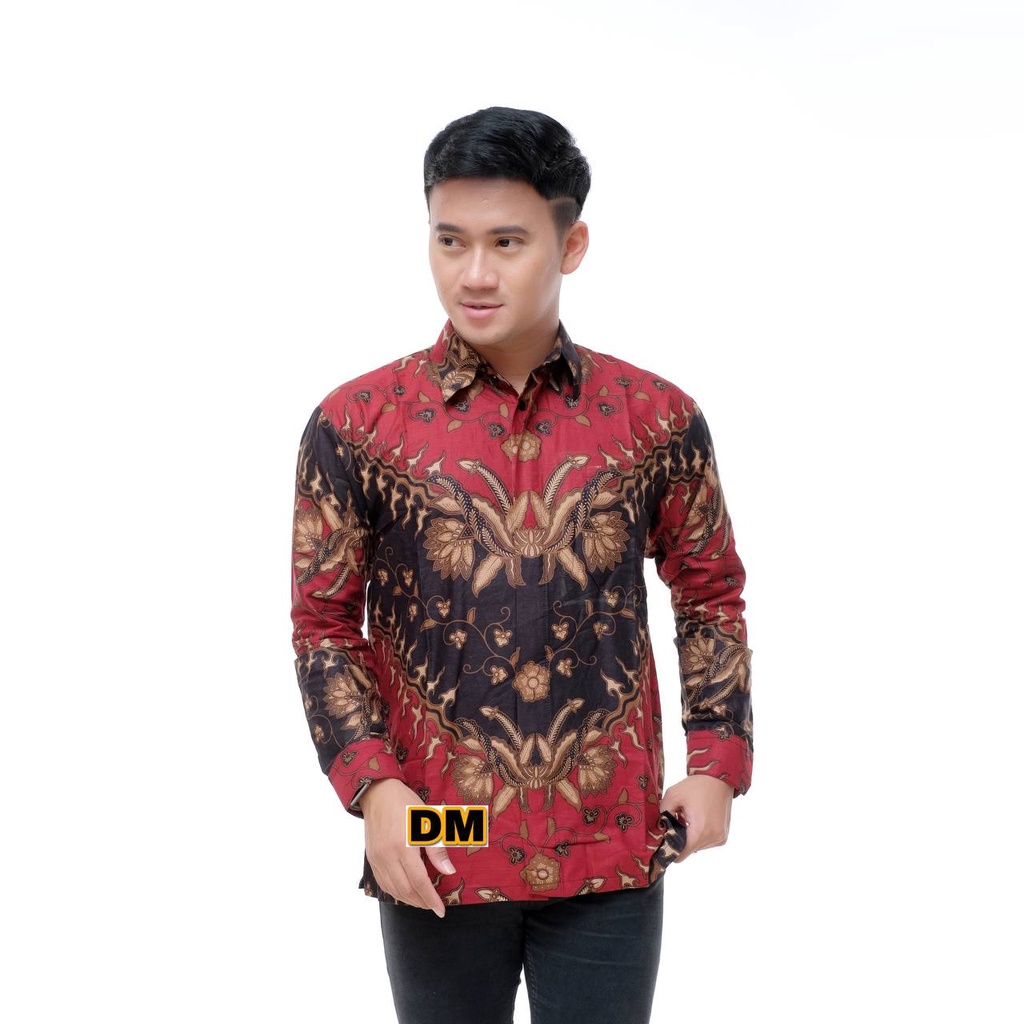 KEMEJA BATIK PRIA LENGAN PANJANG SIZE M L XL XXL BSWART batik HRB026 KENONGO PADI