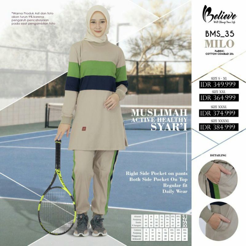 Baju olahraga wanita BMS 35 ori by Believe sport