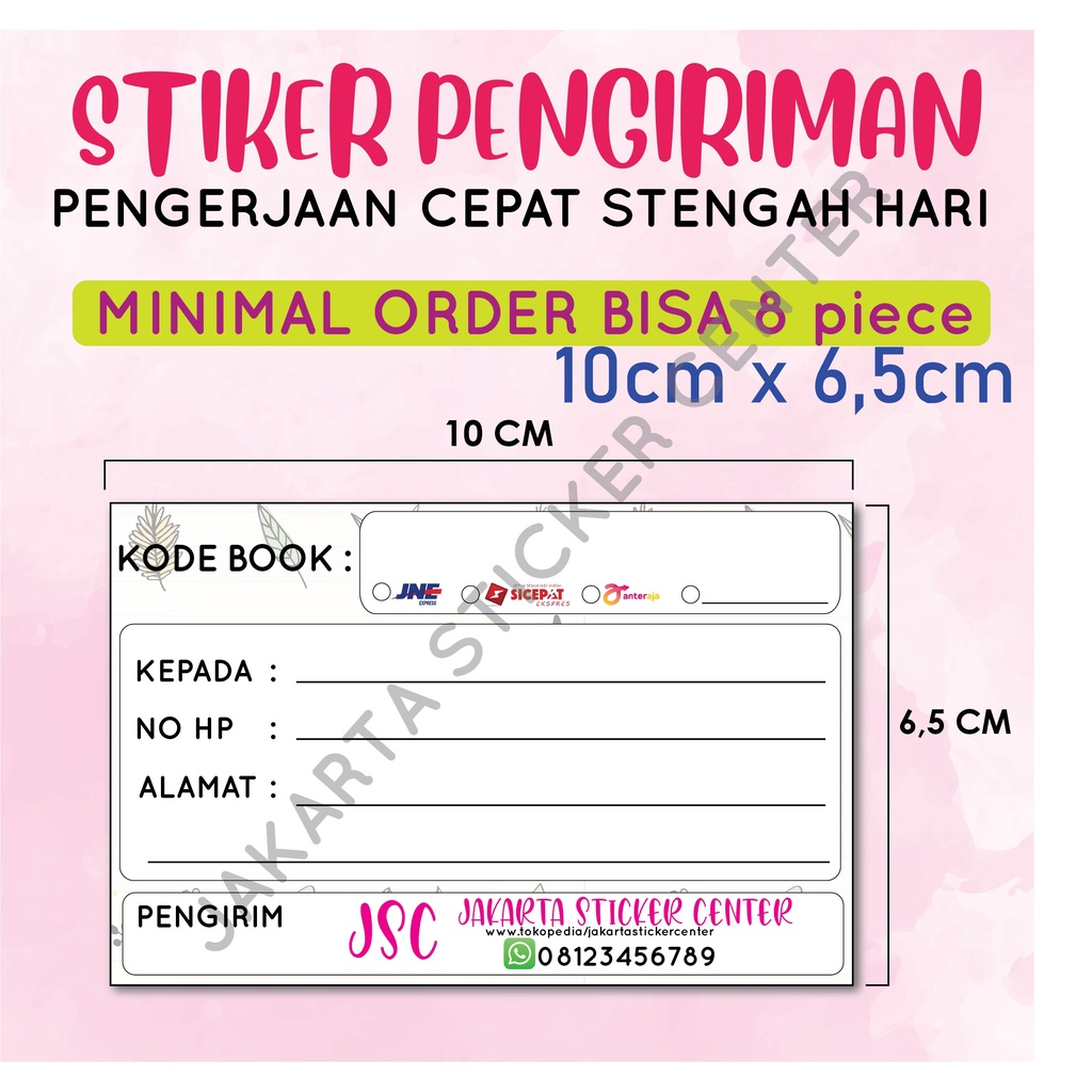 STIKER PENGIRIMAN label pengiriman STIKER OLSHOP shipping card