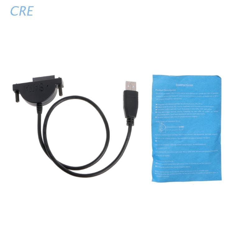 CRE  External USB To SATA 13Pin(7+6) Laptop DVD CD ROM Optical Drive Adapter Cable