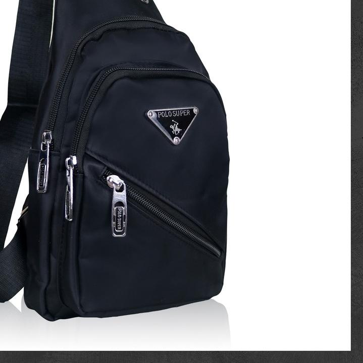 ✸ POLO SUPER Tas Selempang Pria Sling bag Import Tas Polo Original USB Portable Tas Slempang Dada Pr