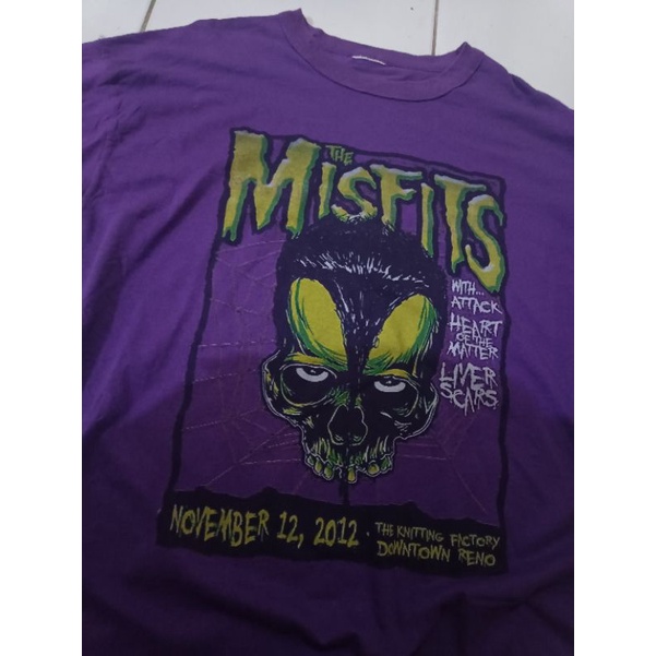 KAOS BAND MISFITS SECOND VINTAGE WARNA UNGU