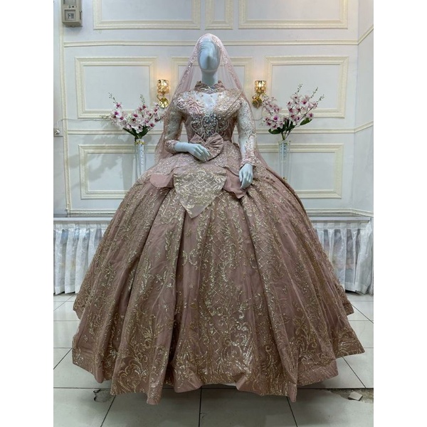 SALEE GAUN PENGANTIN BARBIE GOTIK BEREKOR//GAUN WEDDING KIPAS MODERN//TERMURAH