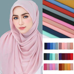 TJM HJB053 Jilbab Pashmina Heavy Chiffon Hijab Pasmina Premium Import