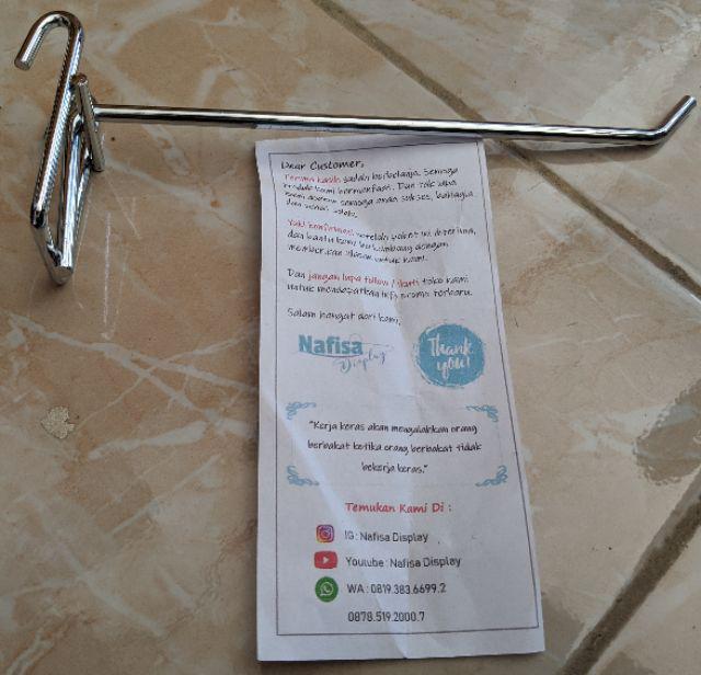 Hook Ram Besi Krom 20 Cm Stik Gantungan Cantelan Display Aksesoris Nafisa Hr 20