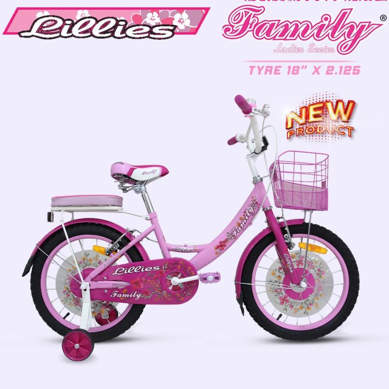 Sepeda Anak Perempuan Mini Bmx Family Lillies 16 &amp; 18 Inch