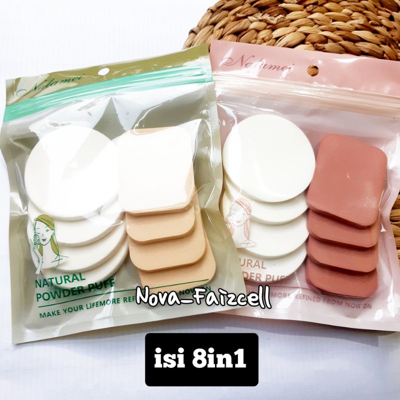 8in1 / Set - Sponge bedak / applicator sponge / Rembuk bedak / Sopnge blender / Spnge Bedak / Sponge Make Up