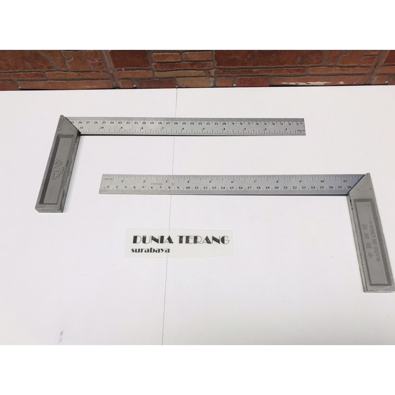 Siku Tukang ATS 12in - Grafir Penggaris Siku L 12 inci Mistar Siku Meter 30 cm Pasekon Try Square