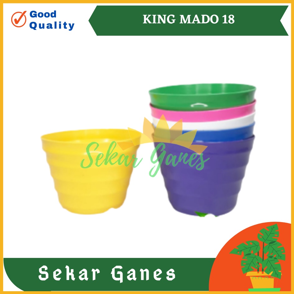 POT KING MADO 18 WARNA WARNI DA 14.5CM BY GARDEN OF LOVE POT PLASTIK MURAH LUCU bkn POT TAWON 15 18