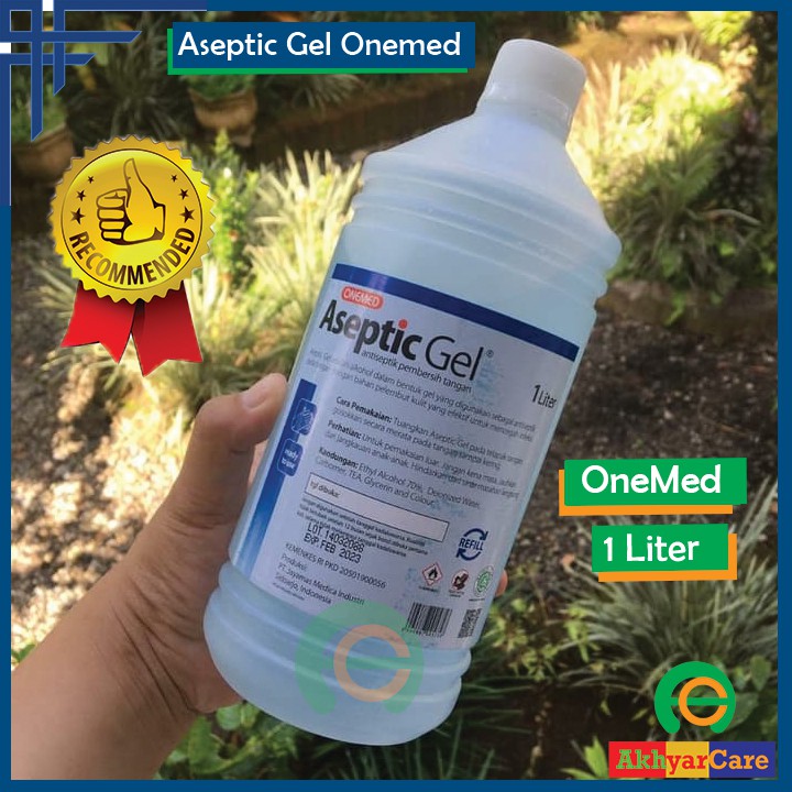 Aseptic Gel 1 liter Onemed Cairan hand sanitizer sanitaizer Alkohol Antiseptik Antiseptic Gel refill