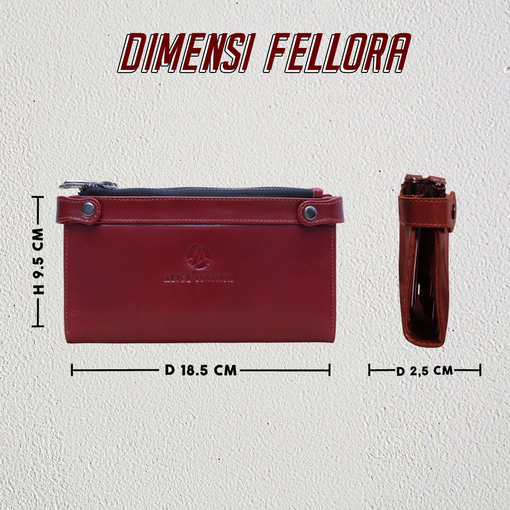 FELORA WALLET GENUINE LEATHER DOMPET KULIT PANJANG YANG FUNGSIONAL BERBAHAN KULIT SAPI ASLI AD01