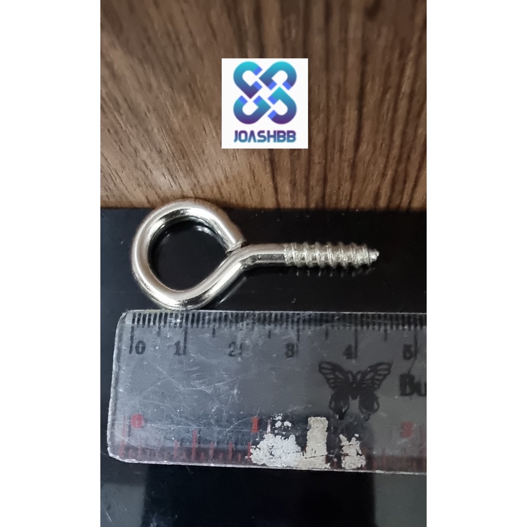 Hak Tutup no 12 (4,5 cm), screw eyes, kapstok, Gantungan, Sekrup Tutup, Anting