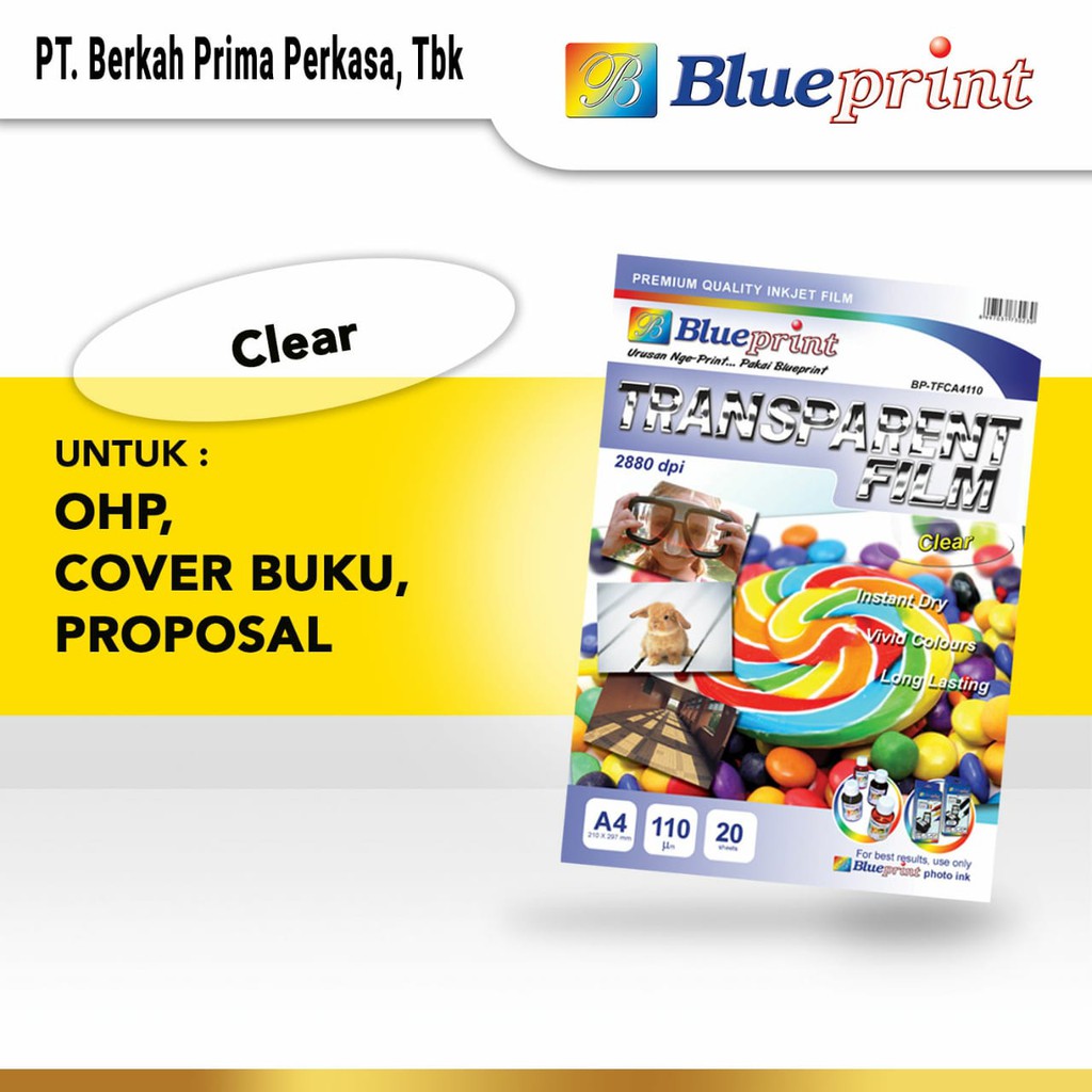 

Kertas Film Transparan Bening / Transparent Film Clear BLUEPRINT A4