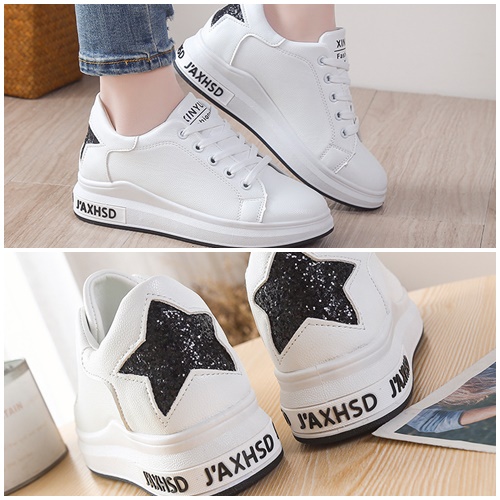 BJS8812 - BLACK/GREEN/RED - Sepatu Sneakers Star Wanita Cantik SEPATU WANITA SNEAKERS STAR BINTANG TALI FLAT SPORT OLAHRAGA FASHION IMPORT TERMURAH TERLARIS TERBARU BAGSTORE JAKARTA JSS8812