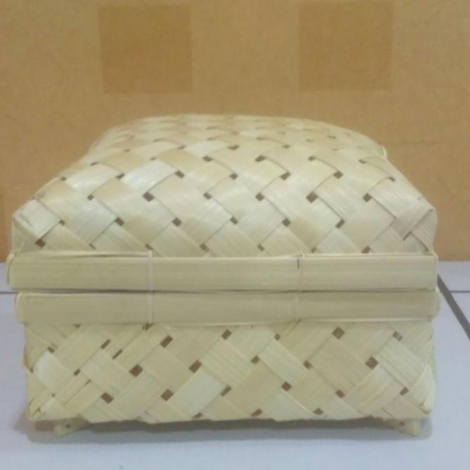 

BAYAR COD Sokase / Hamper / besek berkaki bambu 17x17x11cm premium/ ekslusif PROMO