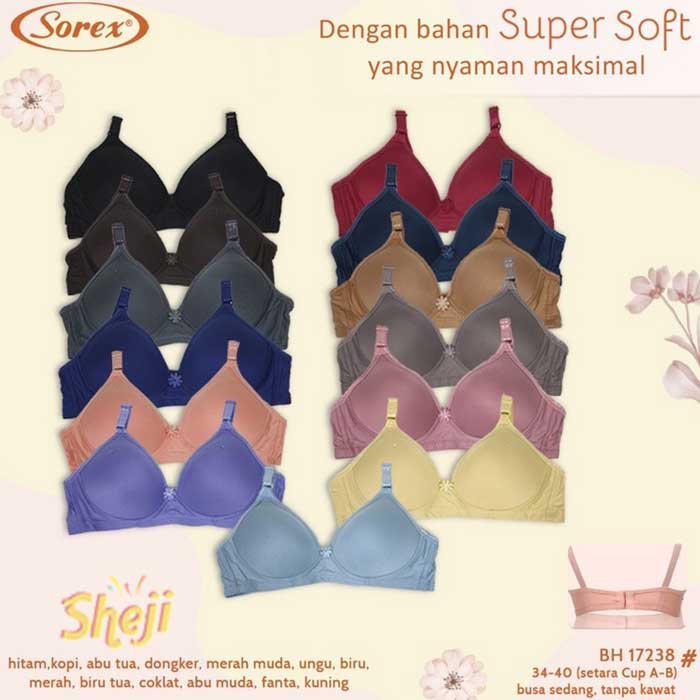 Bh Bra Sorex 17238 (Cup B) Super Soft | Bra Busa Sedang Tanpa Kawat