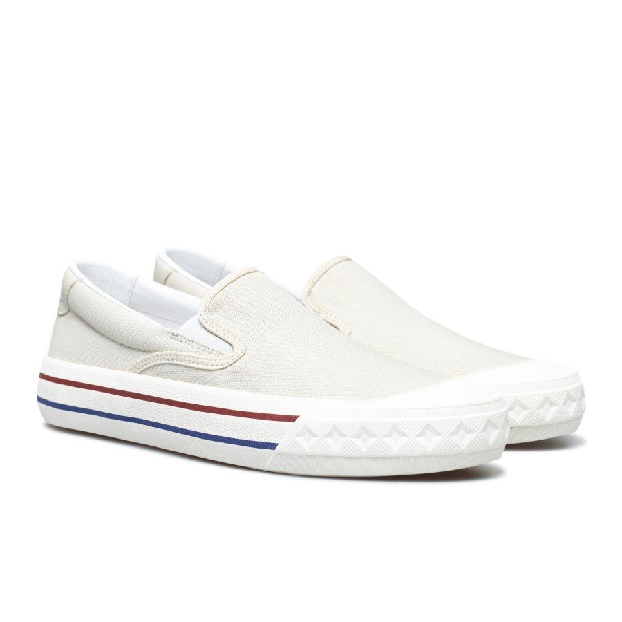 Sepatu Compass Retograde Slip On [Black White/Green/White/Blue]-White