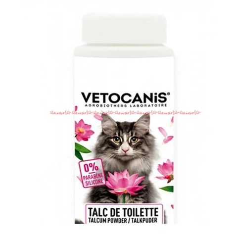 Vetocanis Dry Shampoo Cat Talc Powder 150ml Sampo Kucing Tanpa Bilas Aroma Bunga Lotus Vetokanis Vetocani