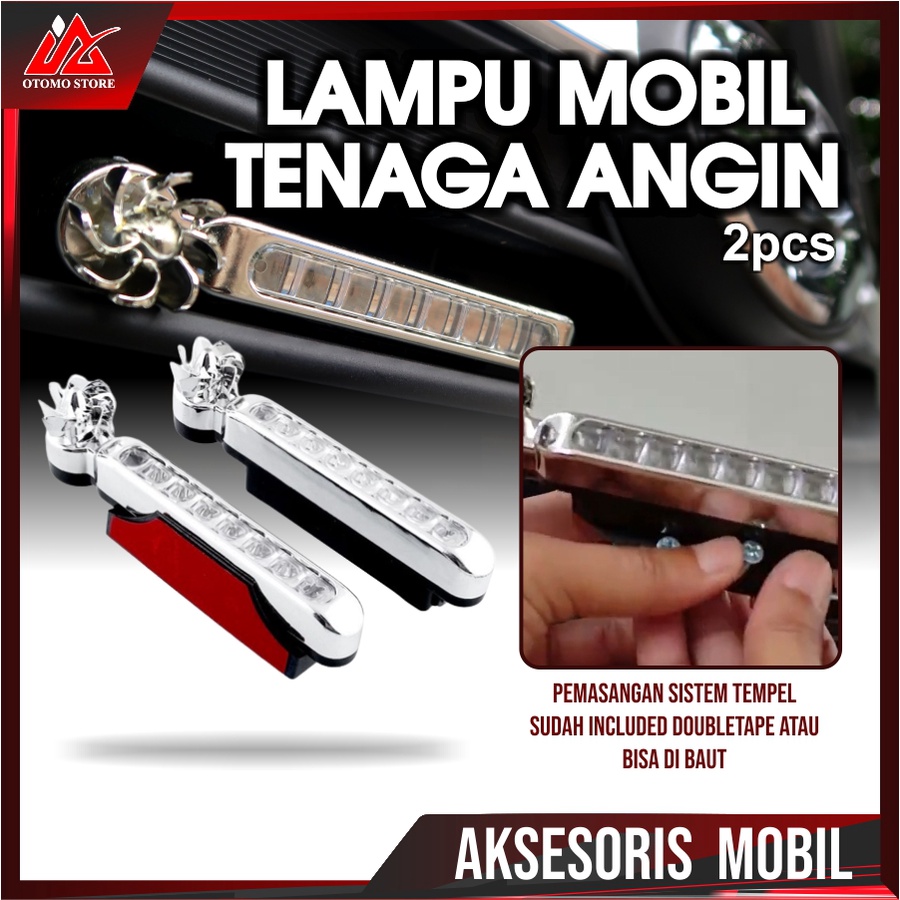 LAMPU TENAGA ANGIN Lampu LED DRL Model Kipas 8 Mata Tenaga Angin 8 Titik Aksessoris Otomotif