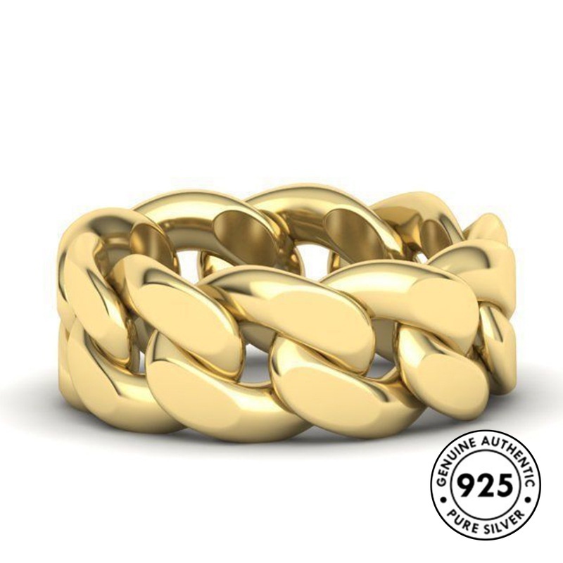 Cincin S925 Silver Model Rantai Glossy